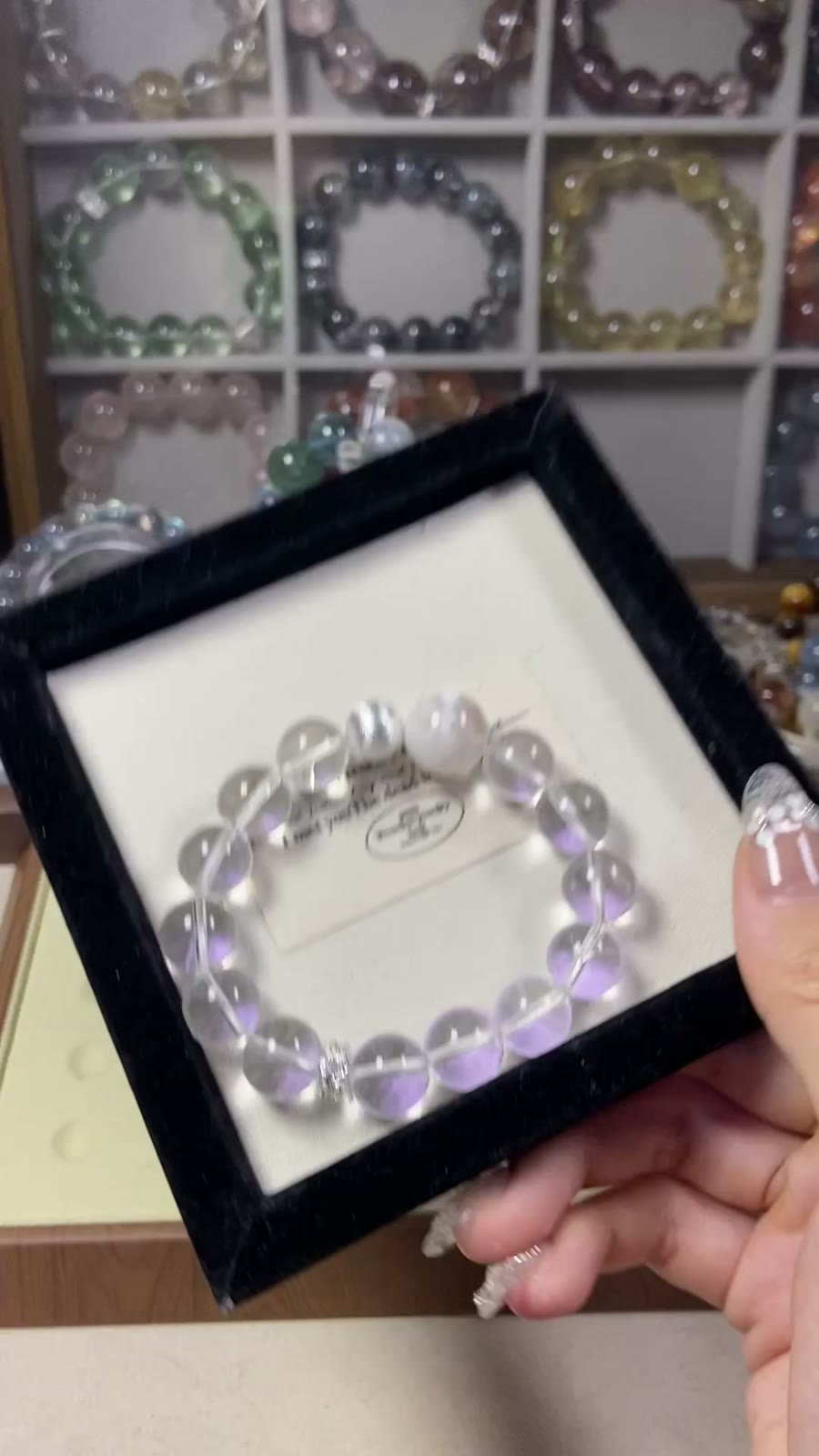 Natural White Crystal Bridal Phantom Beaded Bracelet