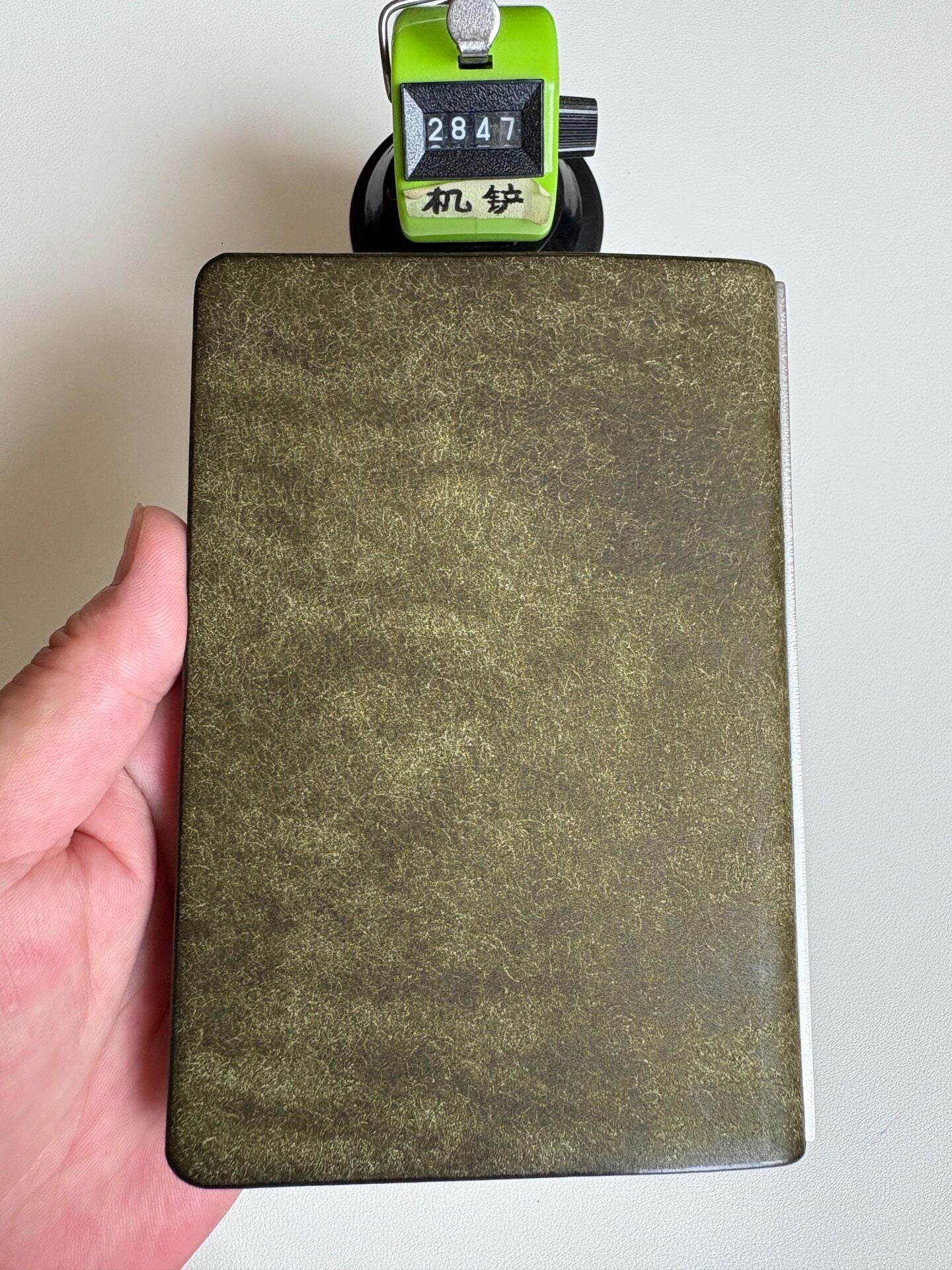 Pueblo Leather 8-Ring Notebook, Olive Green, A7 (126mm x 80mm)