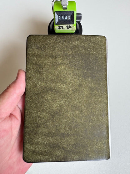 Pueblo Leather 8-Ring Notebook, Olive Green, A7 (126mm x 80mm)