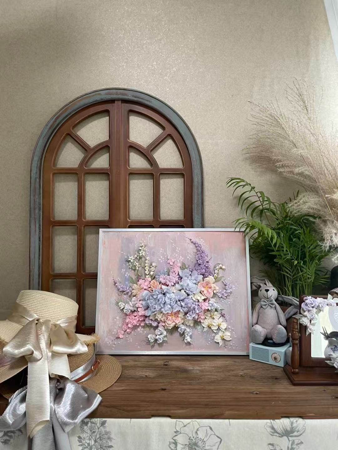 Clay Floral Painting 40x50cm Wall Art