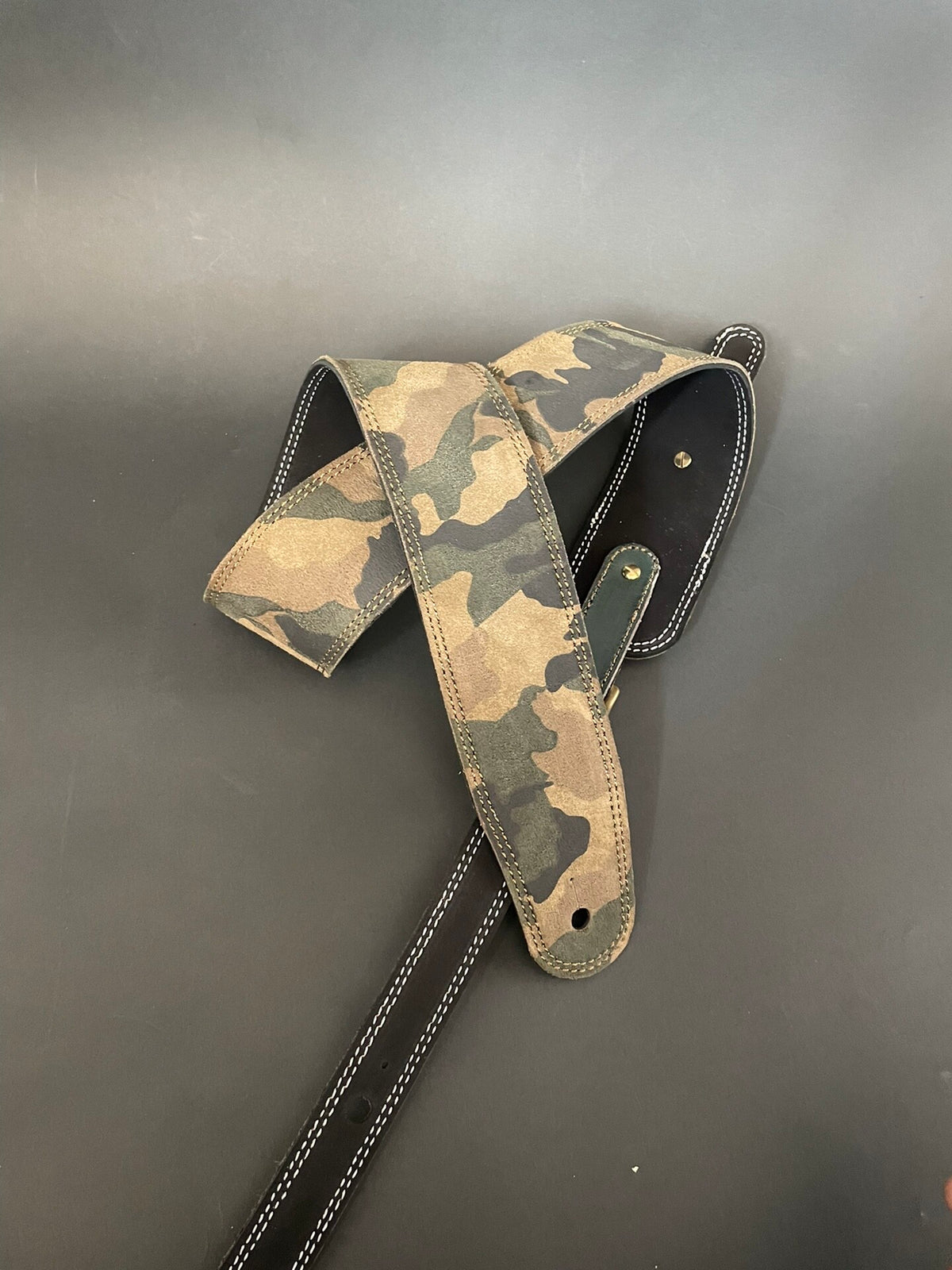 Handmade Italian Leather Camouflage Guitar and Bass Strap