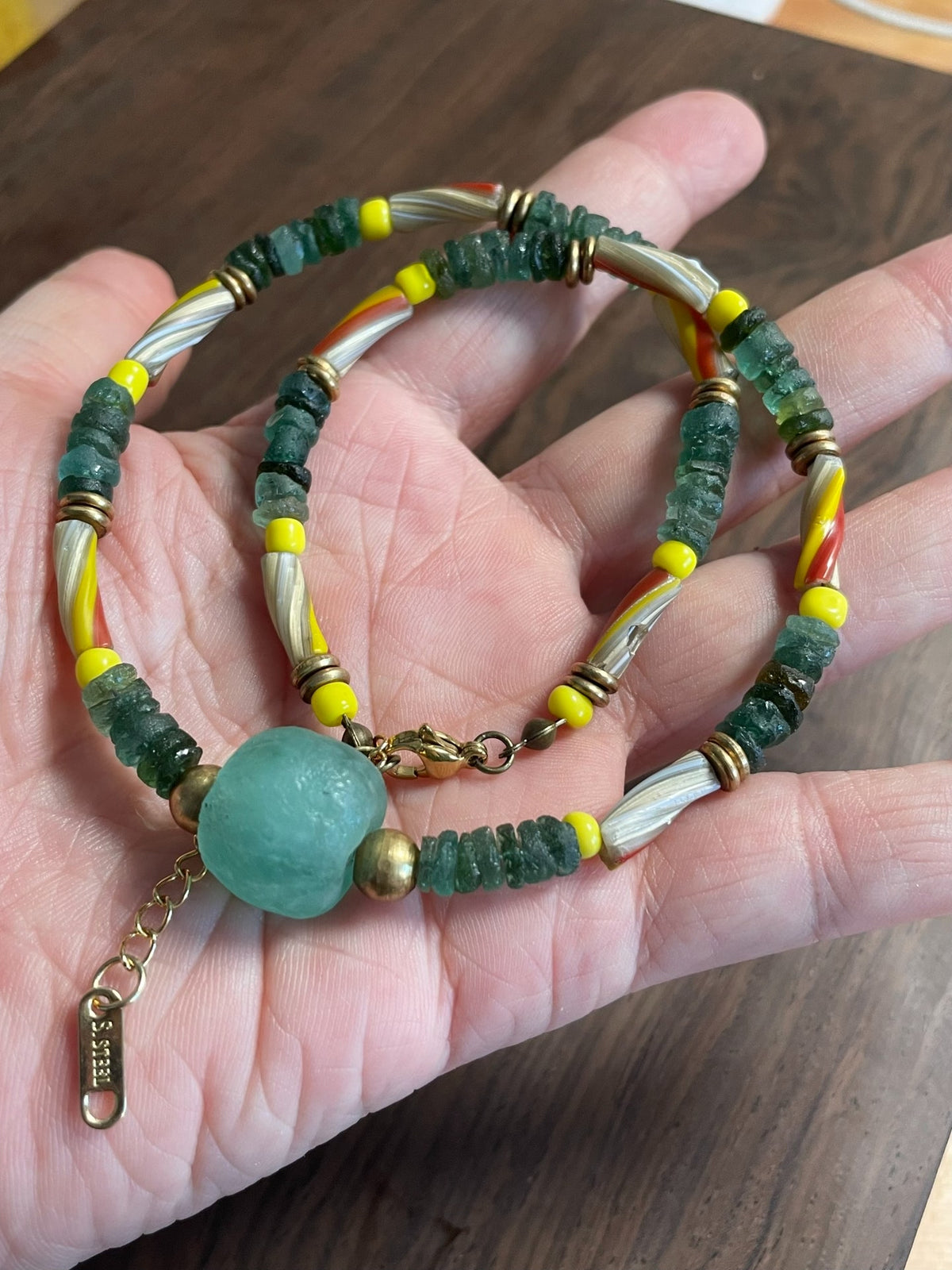 Antique Roman Glass Bead Necklace