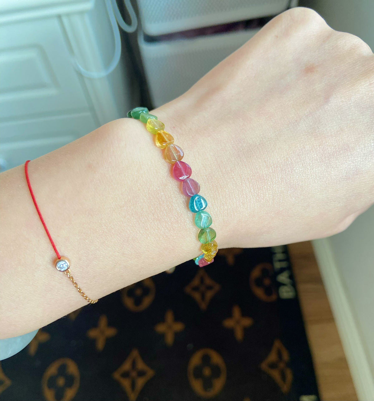 Bracelete Coração de Turmalina 6mm