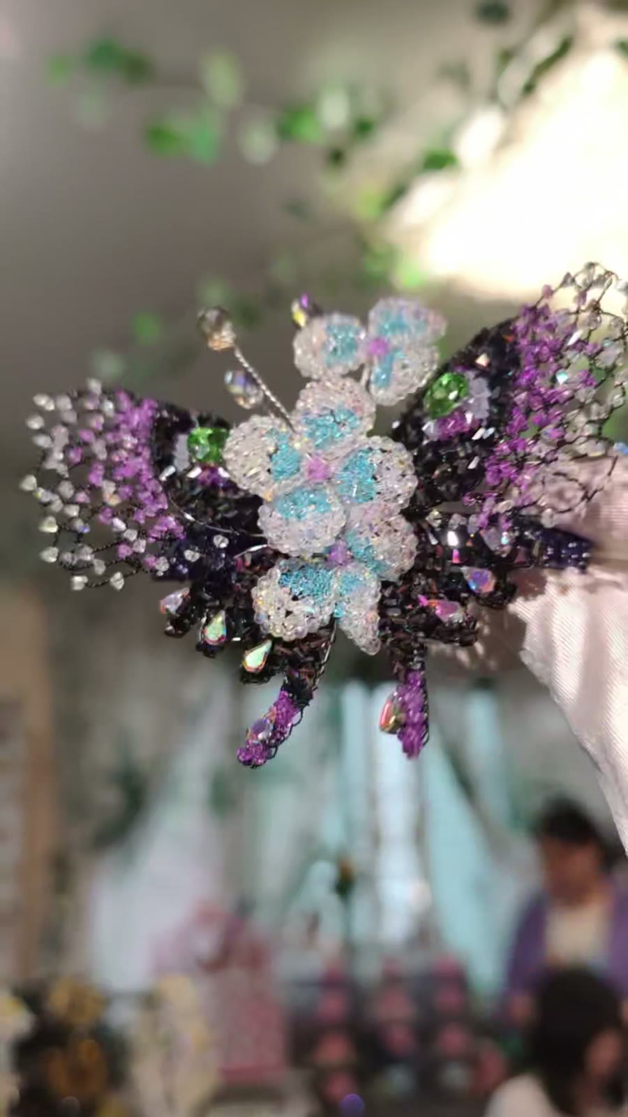 Butterfly Hair Clip with Crystal Beads