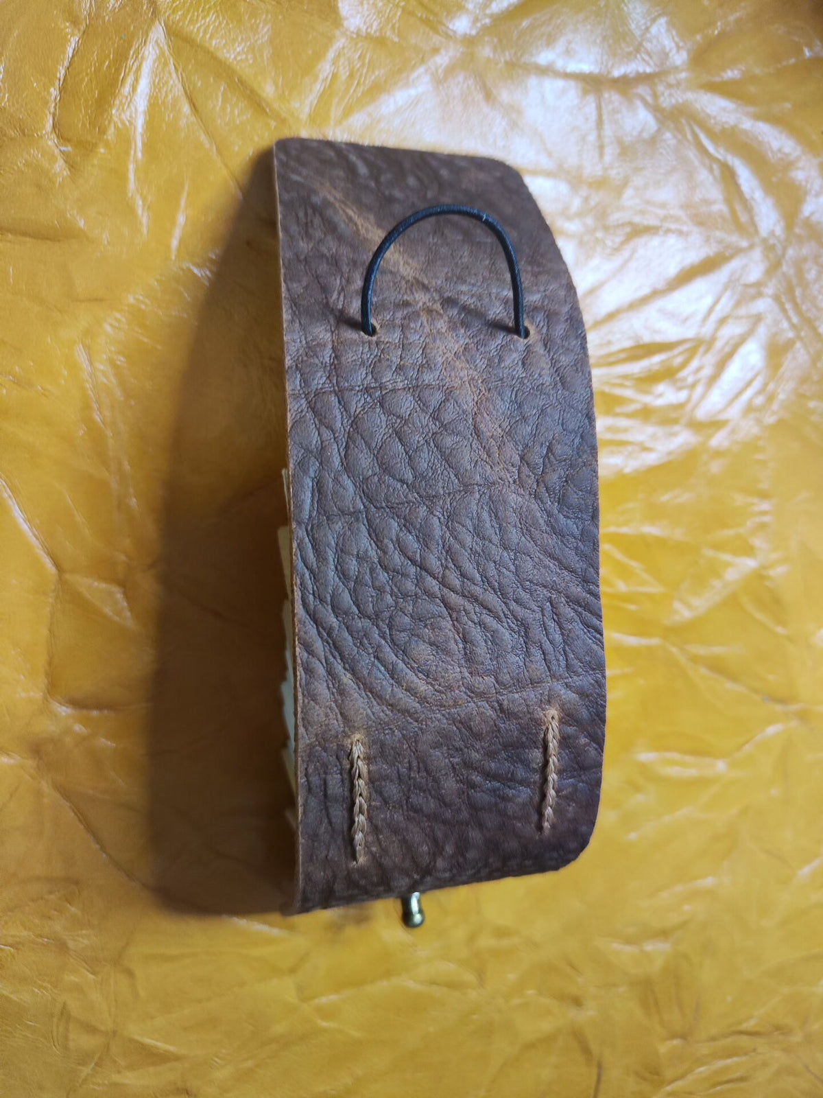 ハンドメイド レザー ノートブック ダークブラウン