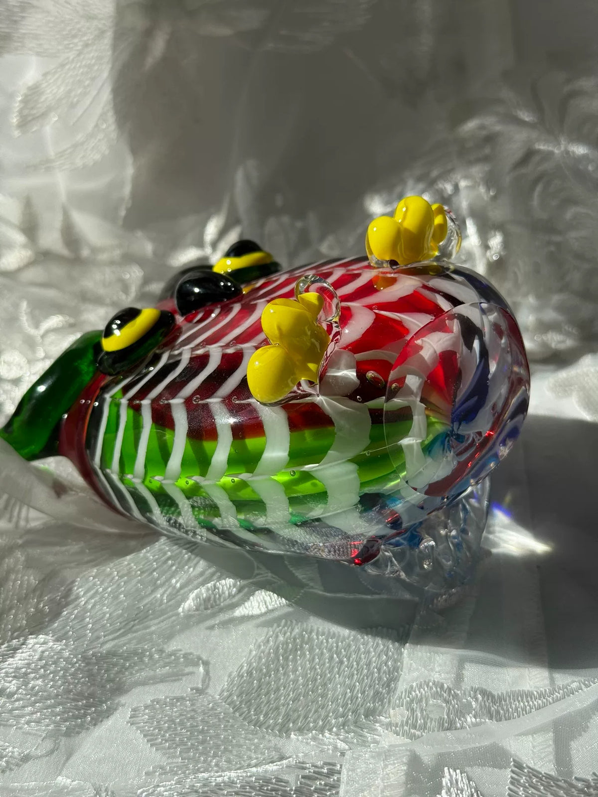 Multicolored Glass Owl Figurine 14 cm