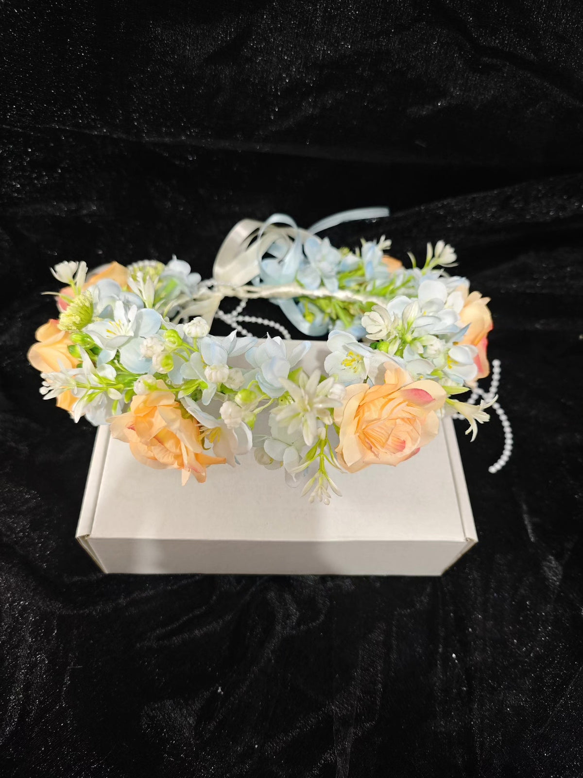 Orange Rose Floral Headpiece Handcrafted Crown