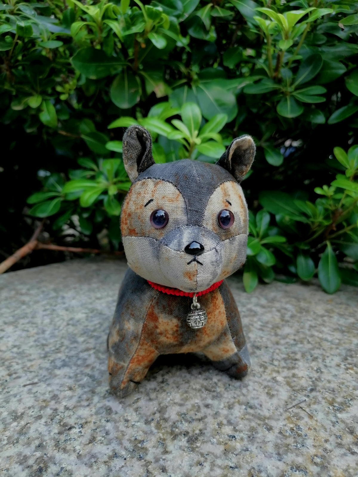 Woven Fabric Puppy Plush Figurine