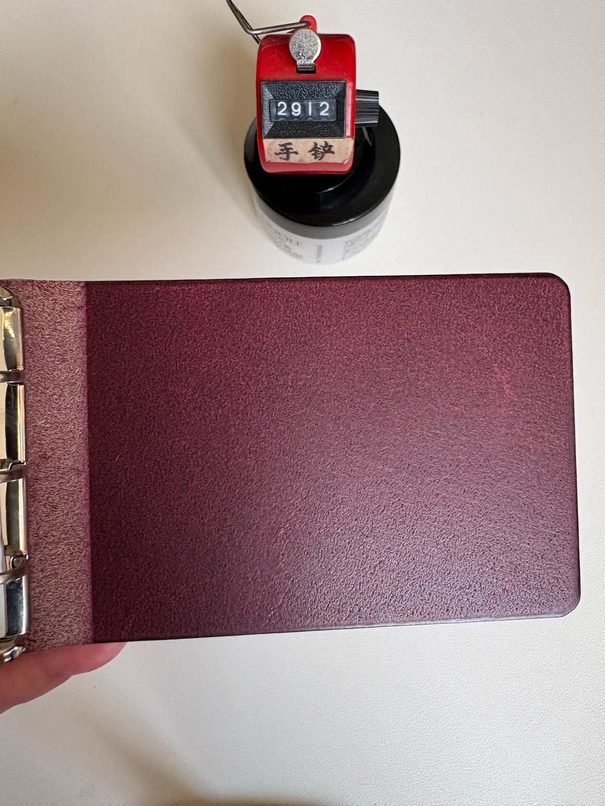 Buttero Leather A9 Ring Binder Wine Red