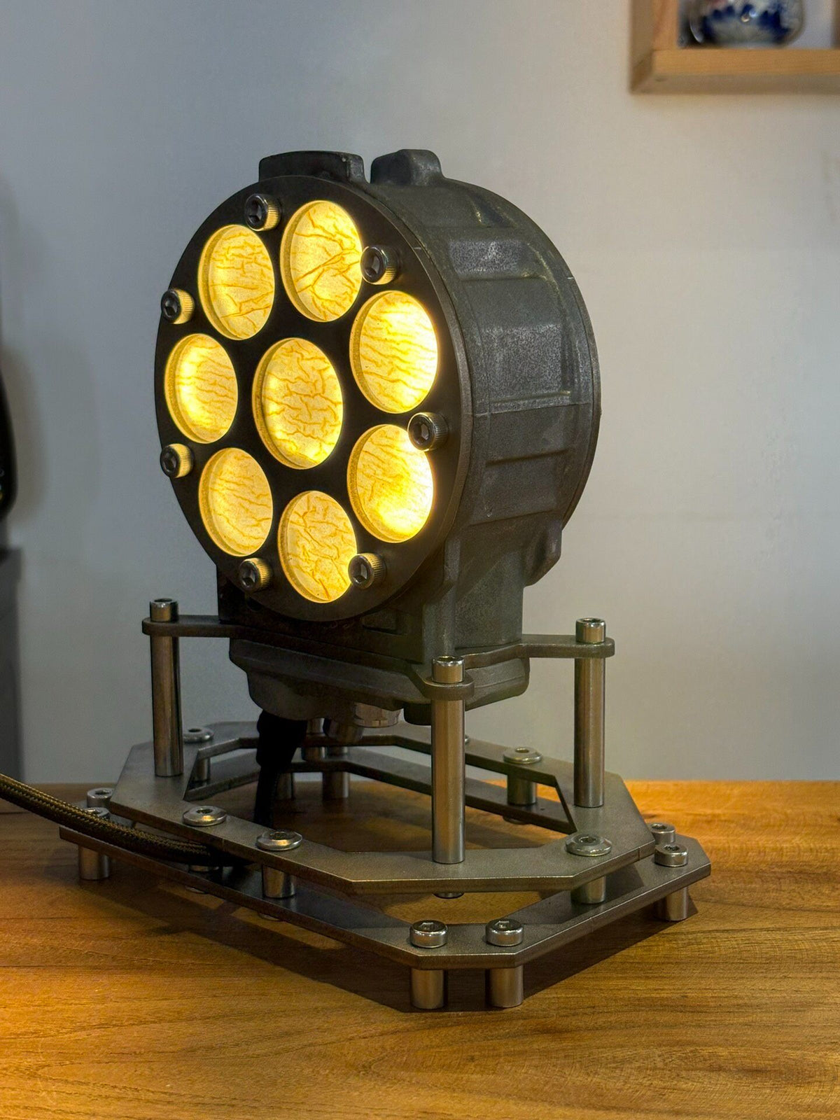 Industrial Mechanical Table Lamp Hexagonal Base