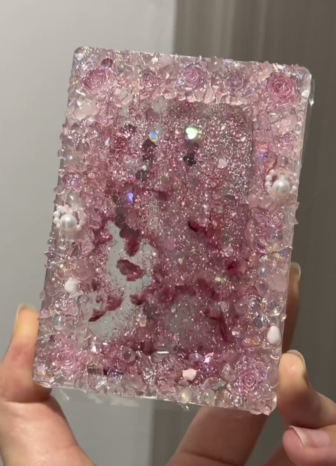 Rosa Liquid Glitter Shaker Kartenhalter
