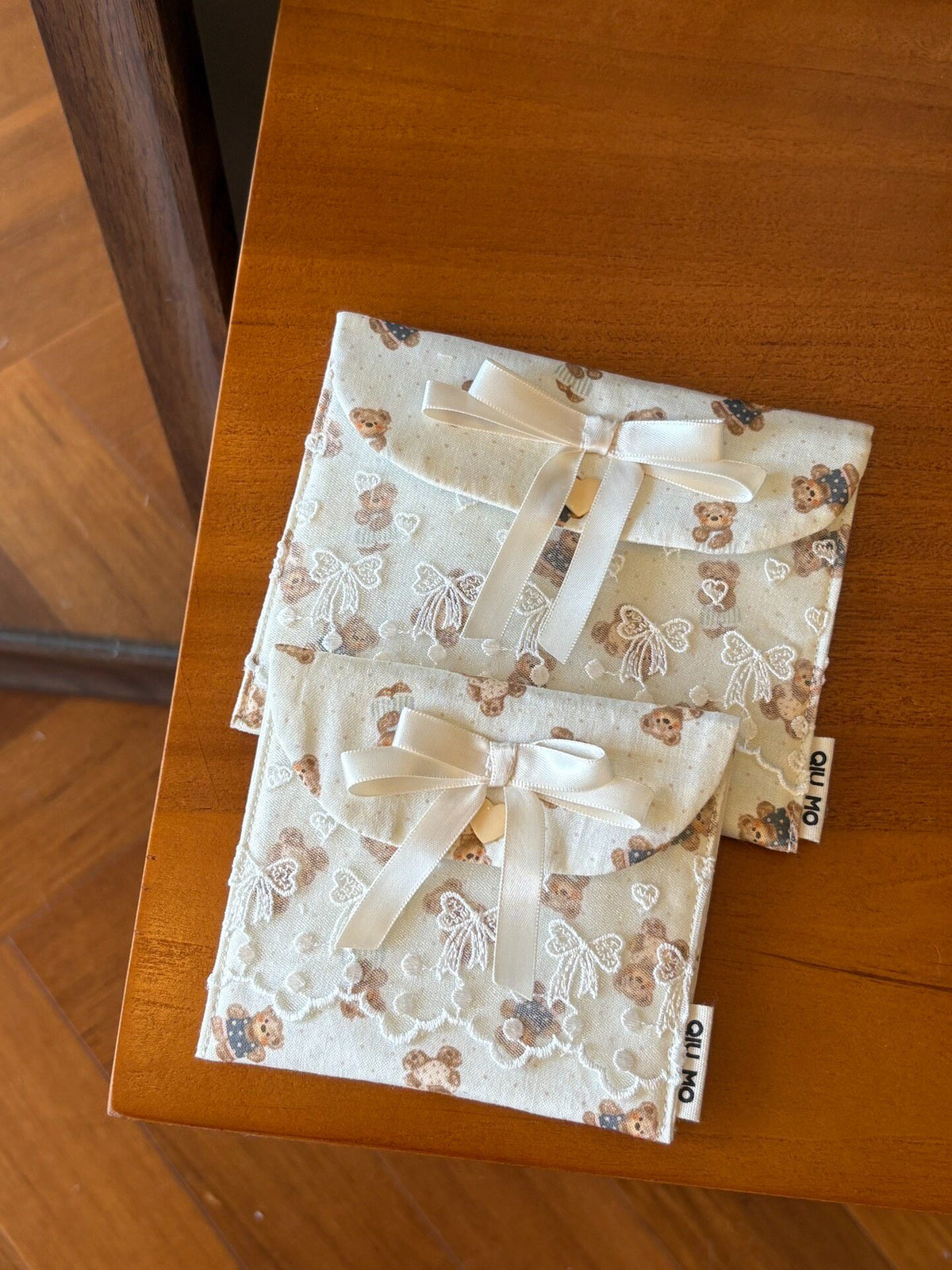 Handmade Bear Lace Card Coin Pouch Set