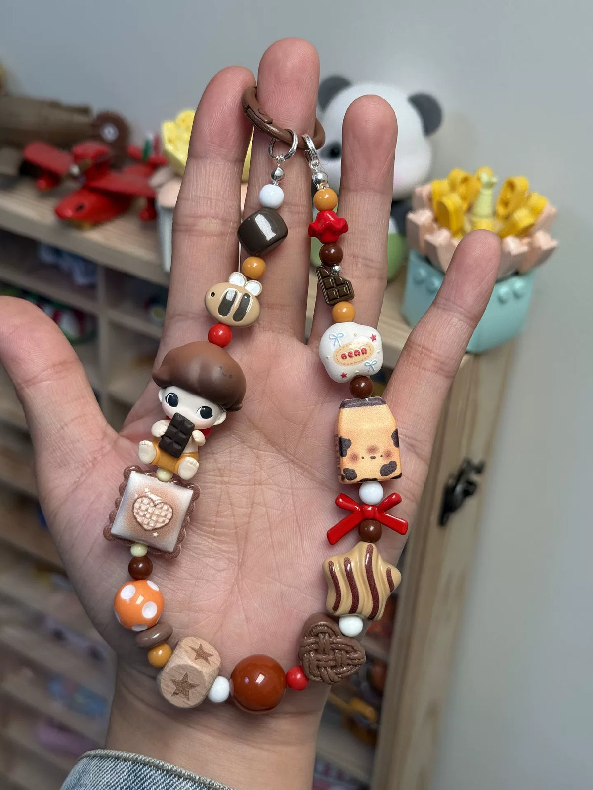 Dessert Theme Beaded Phone Strap Keychain
