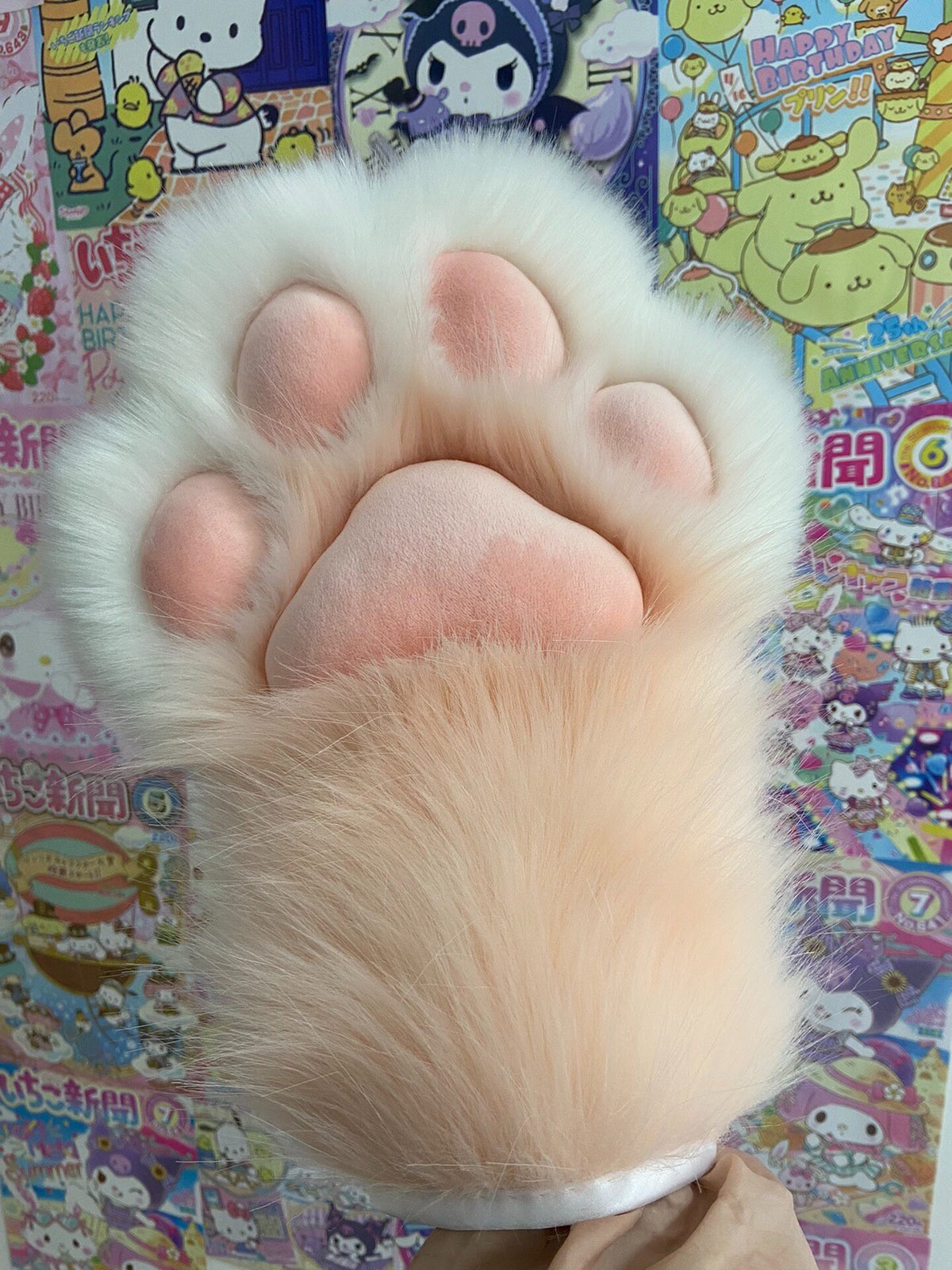 Plush Animal Paw Gloves with Squeaker