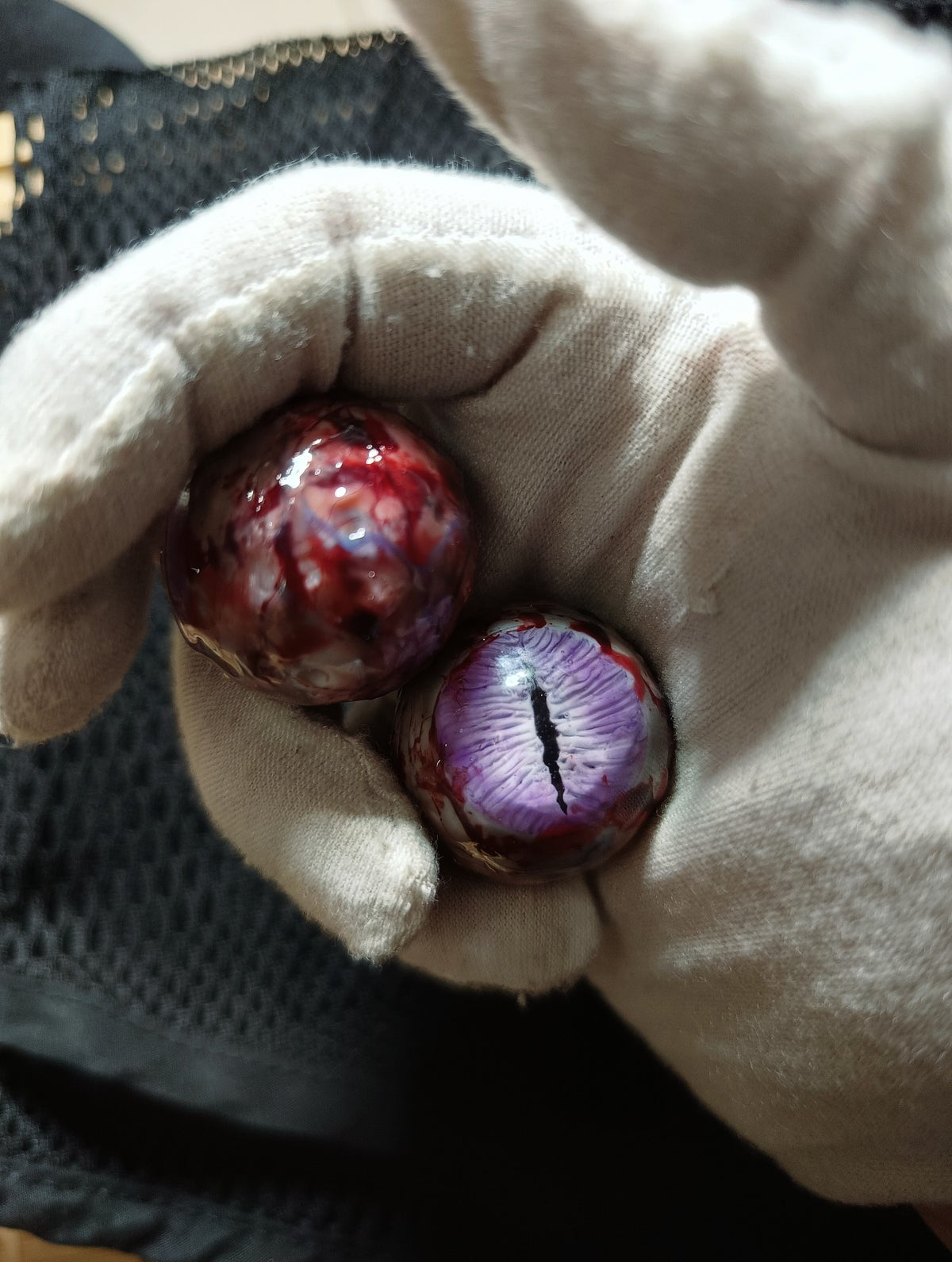 Cthulhu Eyeball Beads Resin Red Vein