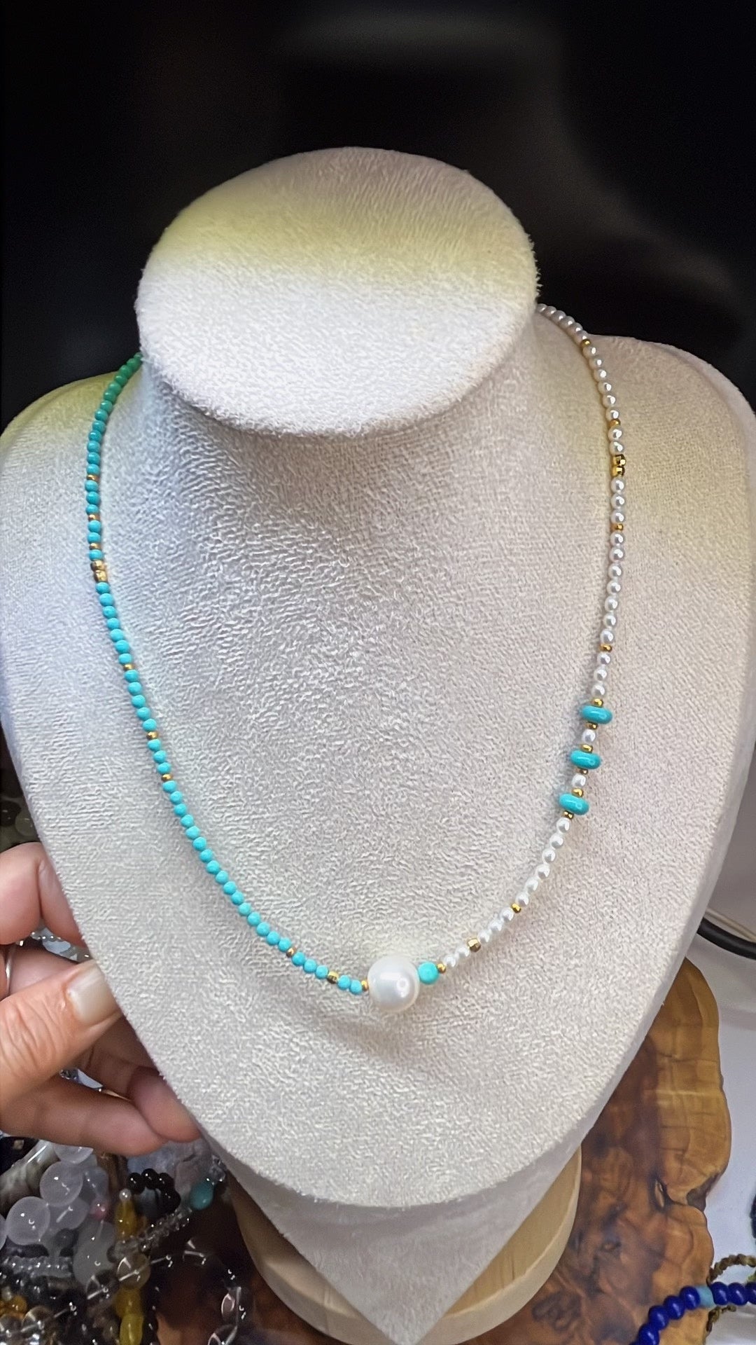Turquoise Freshwater Pearl Necklace