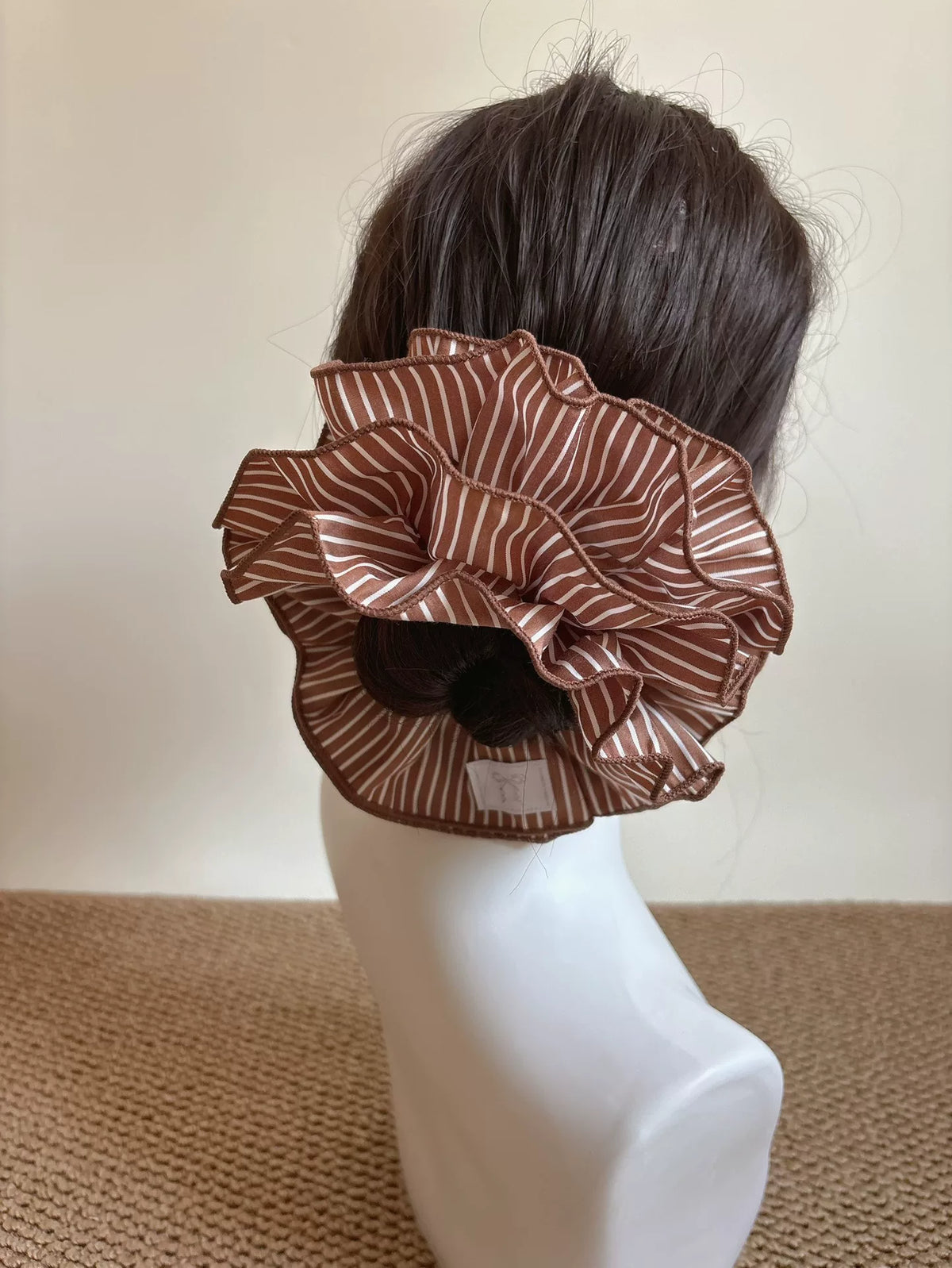 Four Layer Striped Oversized Hair Scrunchie