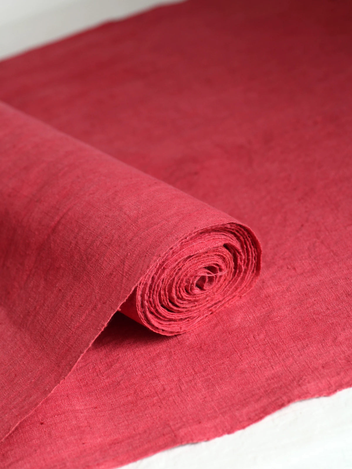 Met planten geverfd Rood Handgeweven Homespun Stof 50cm