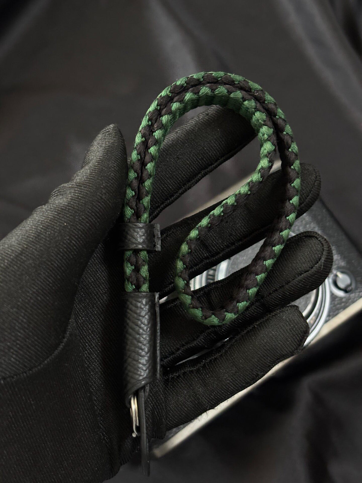 Green Silk Camera Wrist Strap for Mirrorless Cameras