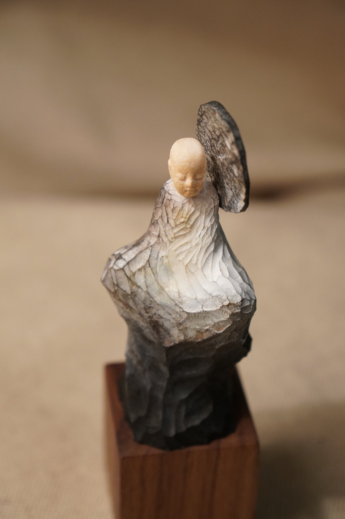 Linden Wood Carved Buddha Figurine
