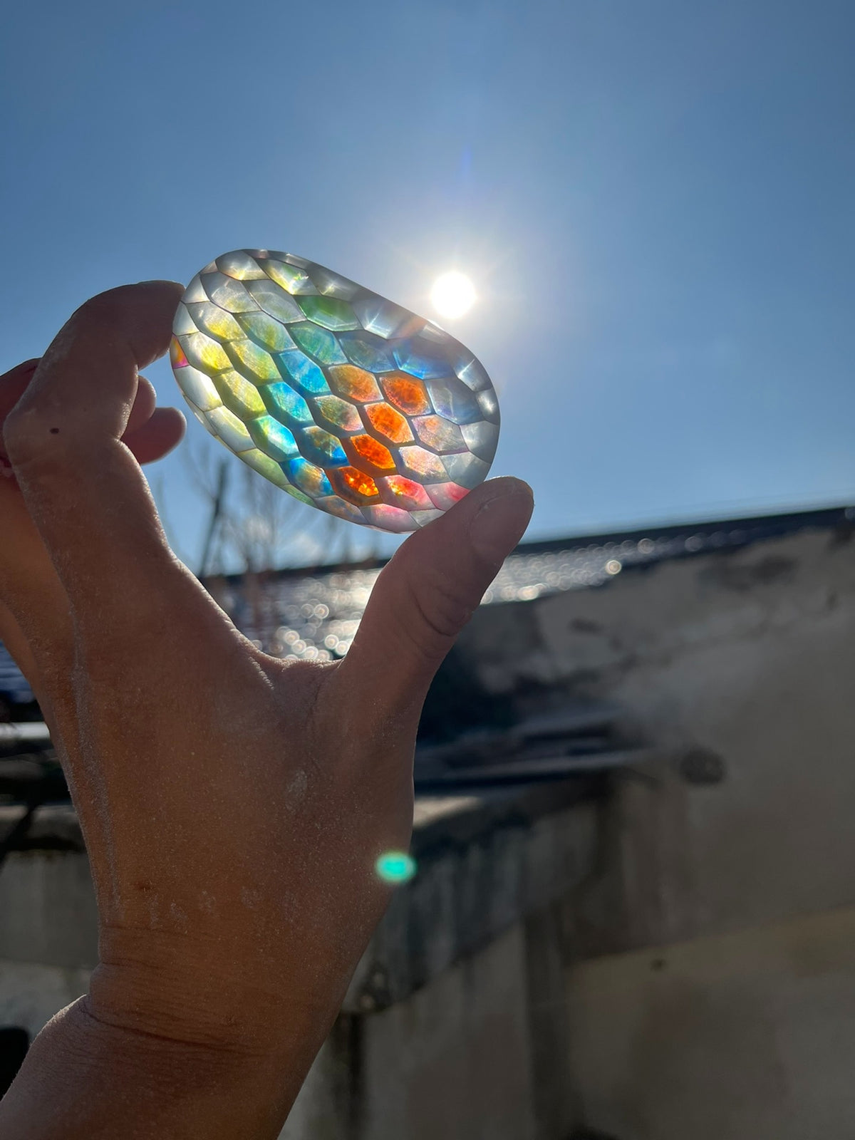 Faceted Resin Egg Ornament Stress Relief