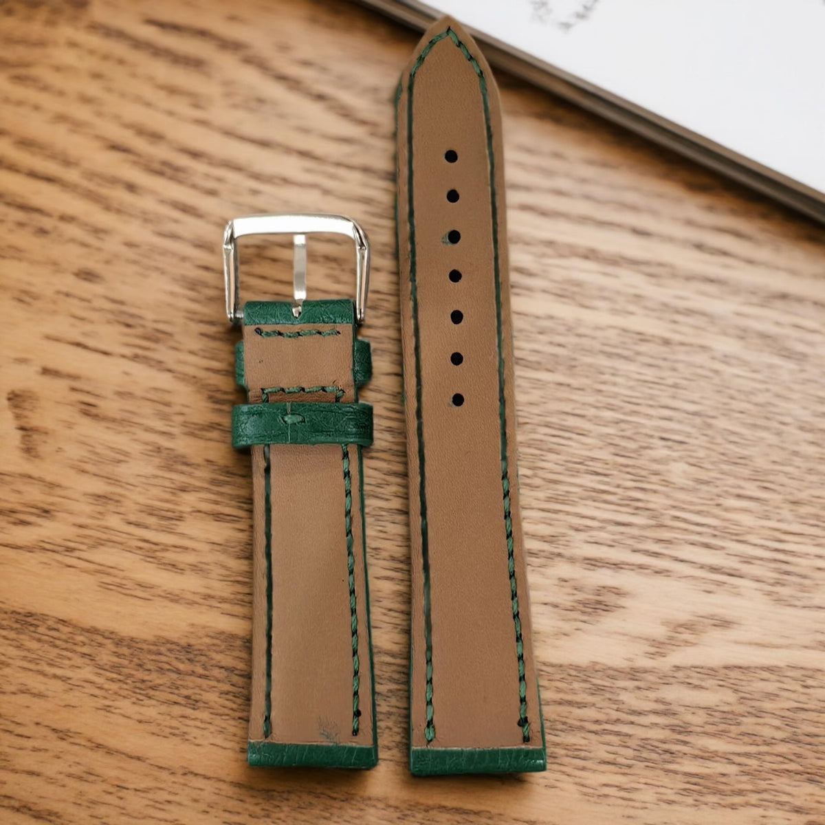 Handcrafted Ostrich Leather Watch Strap Green