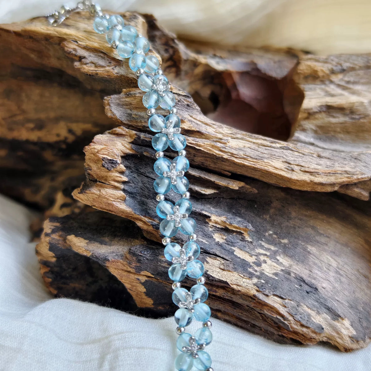 Light Blue Topaz Sterling Silver Bracelet