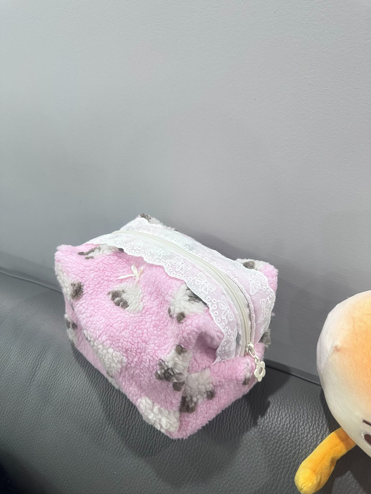 Handmade Plush Sheep Cosmetic Bag