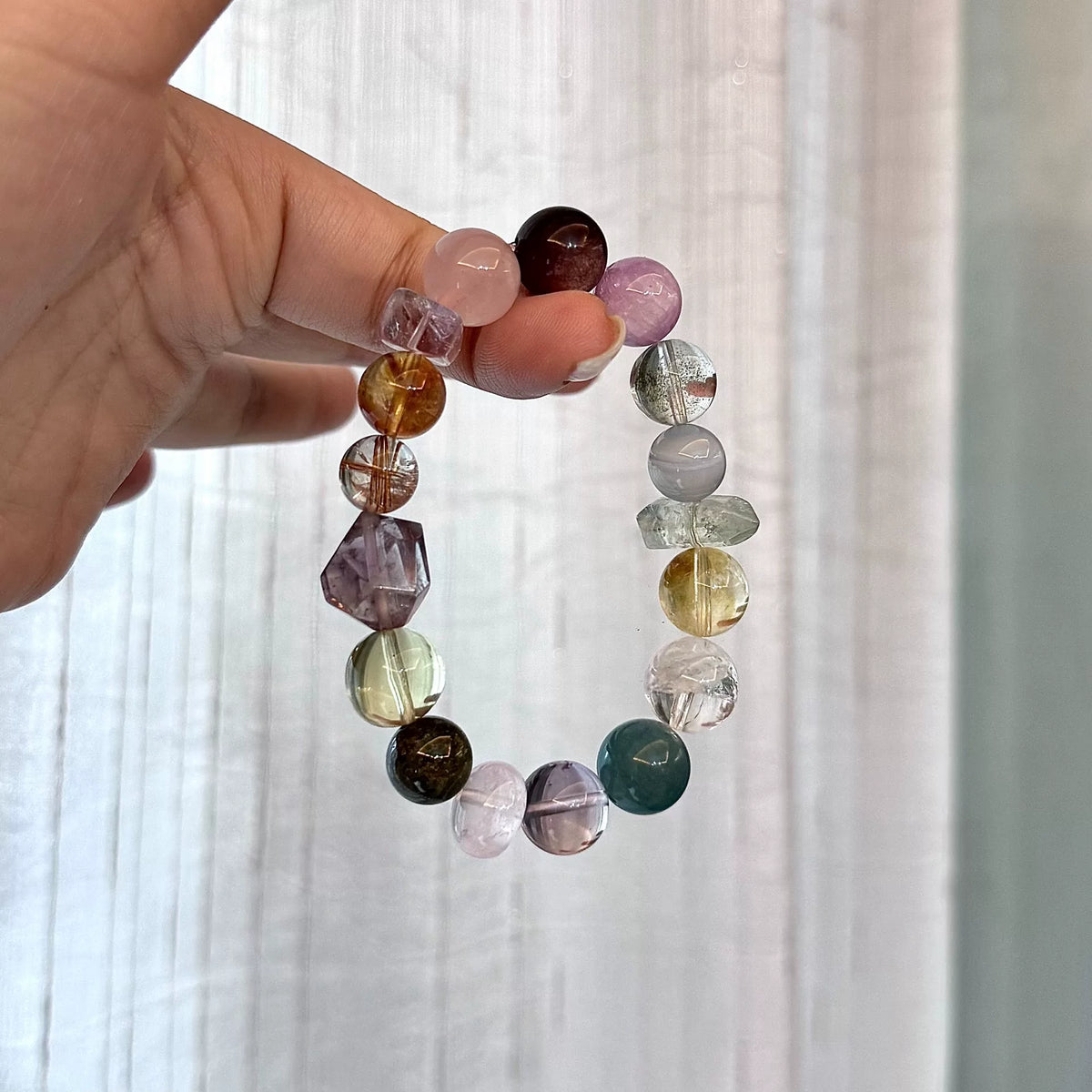 Multi Gemstone Crystal Bracelet 10mm