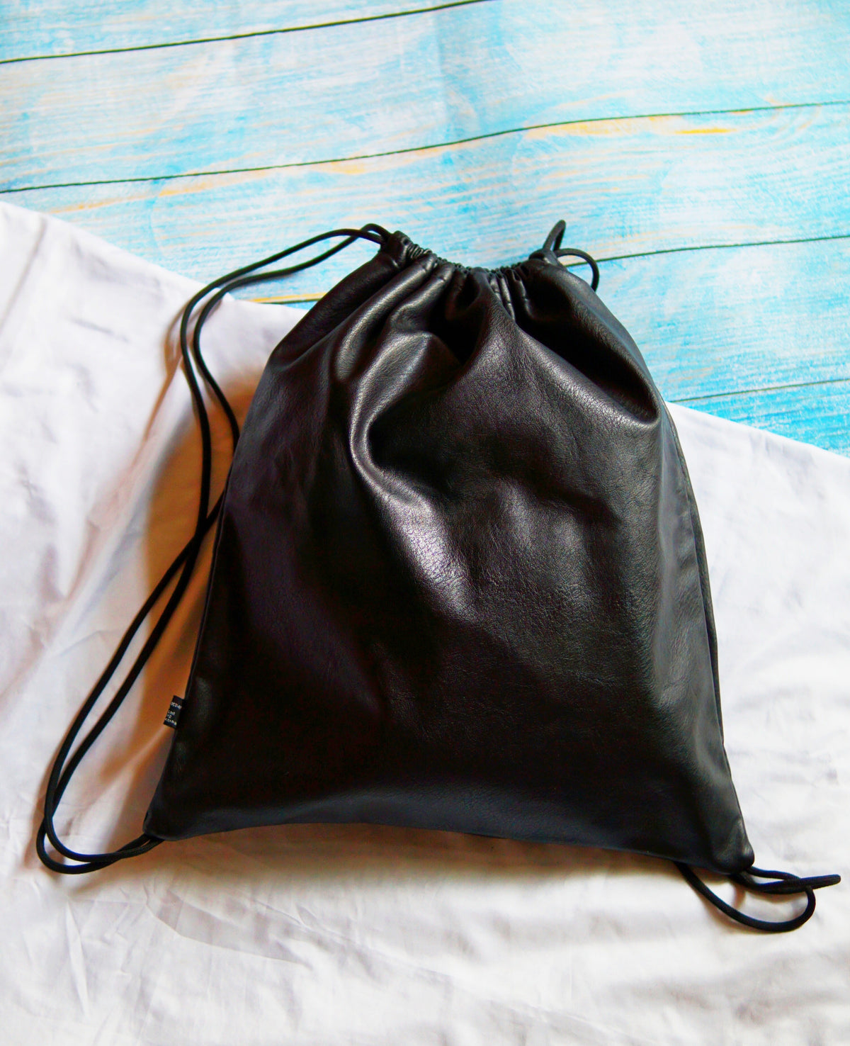 Handcrafted Italian Goatskin Drawstring Backpack