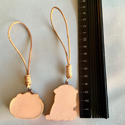 Hand-Painted Leather Tiger Charms for Journal Bag Key Phone
