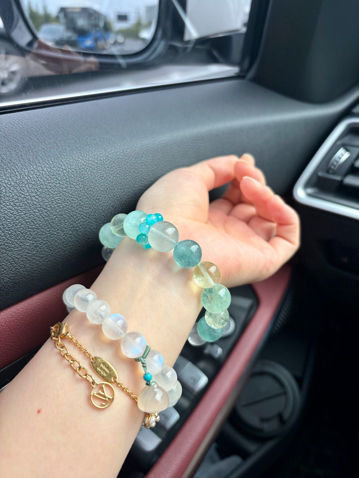 Natural Crystal Beaded Bracelet Green Fluorite