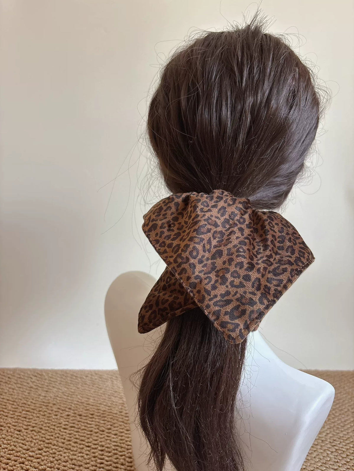 Baby Velvet Leopard Print Scarf Scrunchie