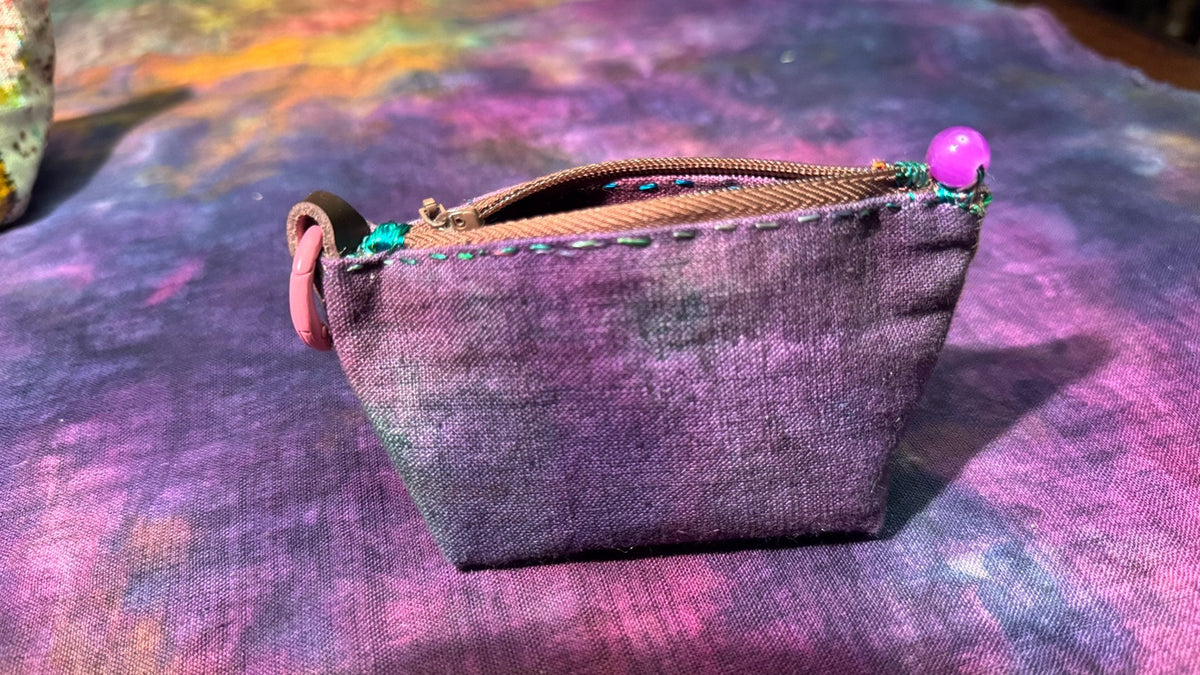 Handcrafted Dumpling Pouch with Plant-Dyed Fabric