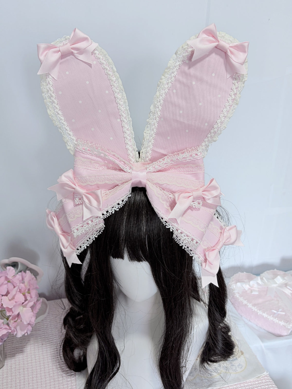 Pink Bunny Ear Bow Lolita Headband