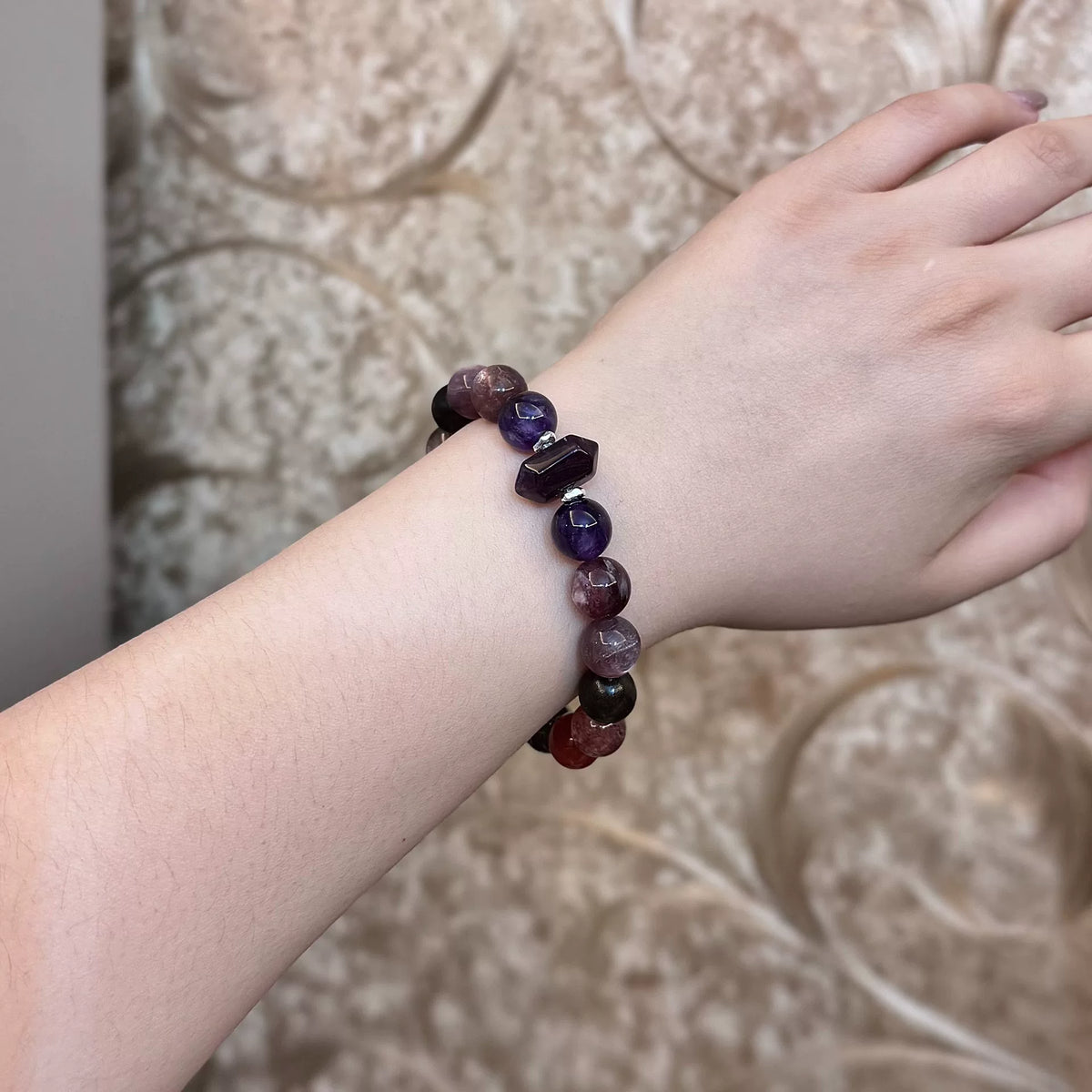 Amethyst Multi Gemstone Crystal Bracelet 10mm