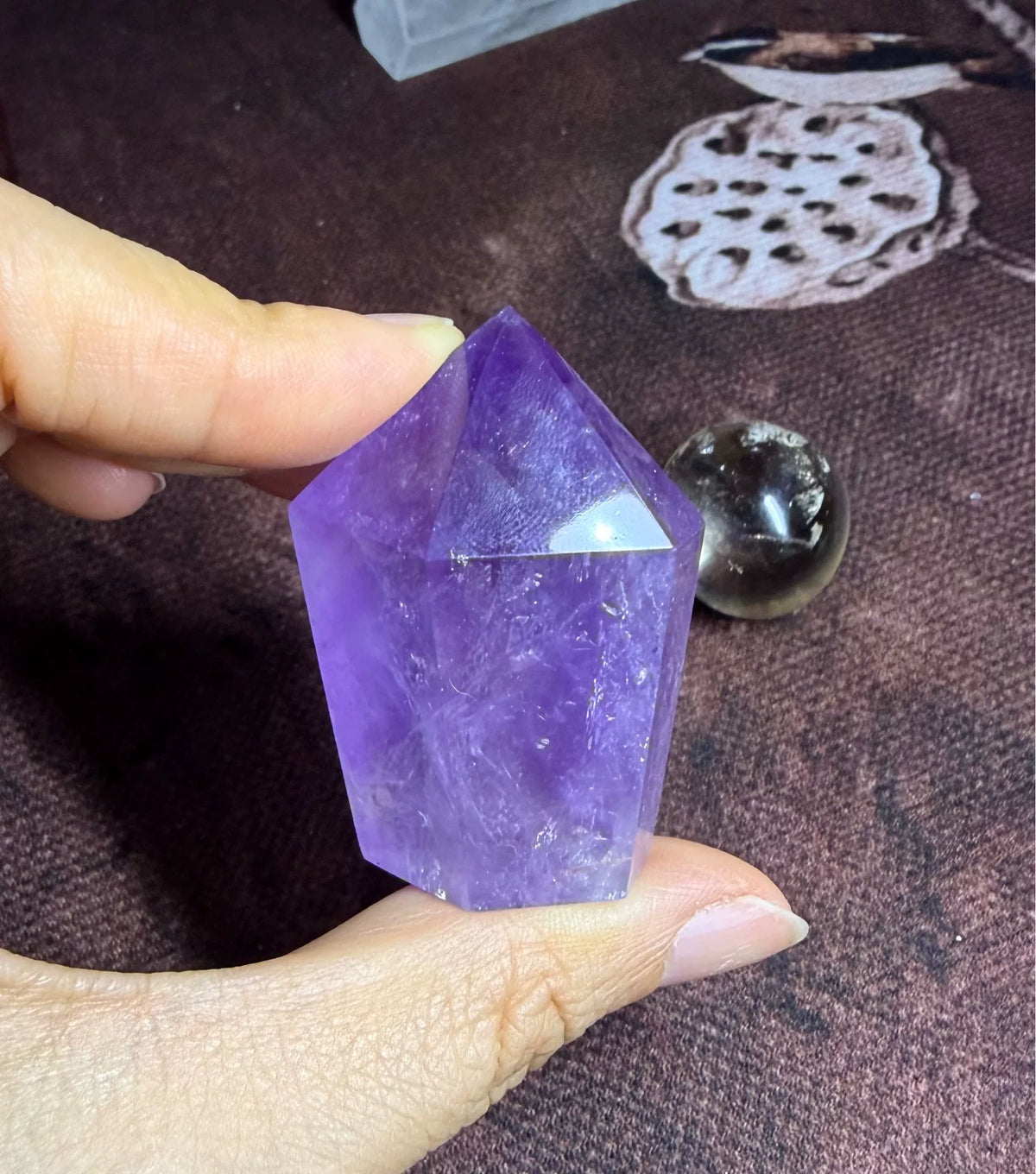 Adorno de maceta de cristal con puntas de cuarzo