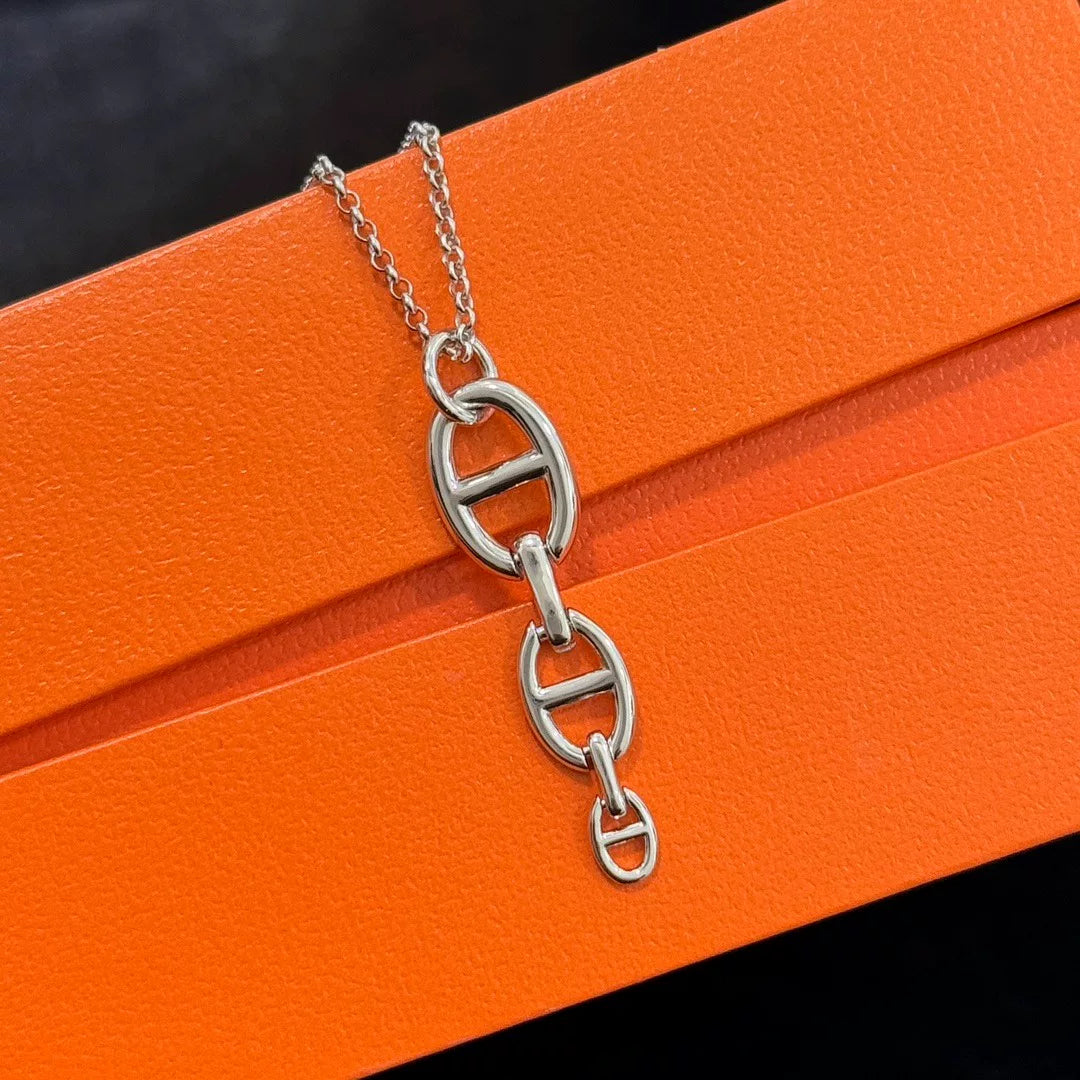 Collana con maglie a morso in argento S925