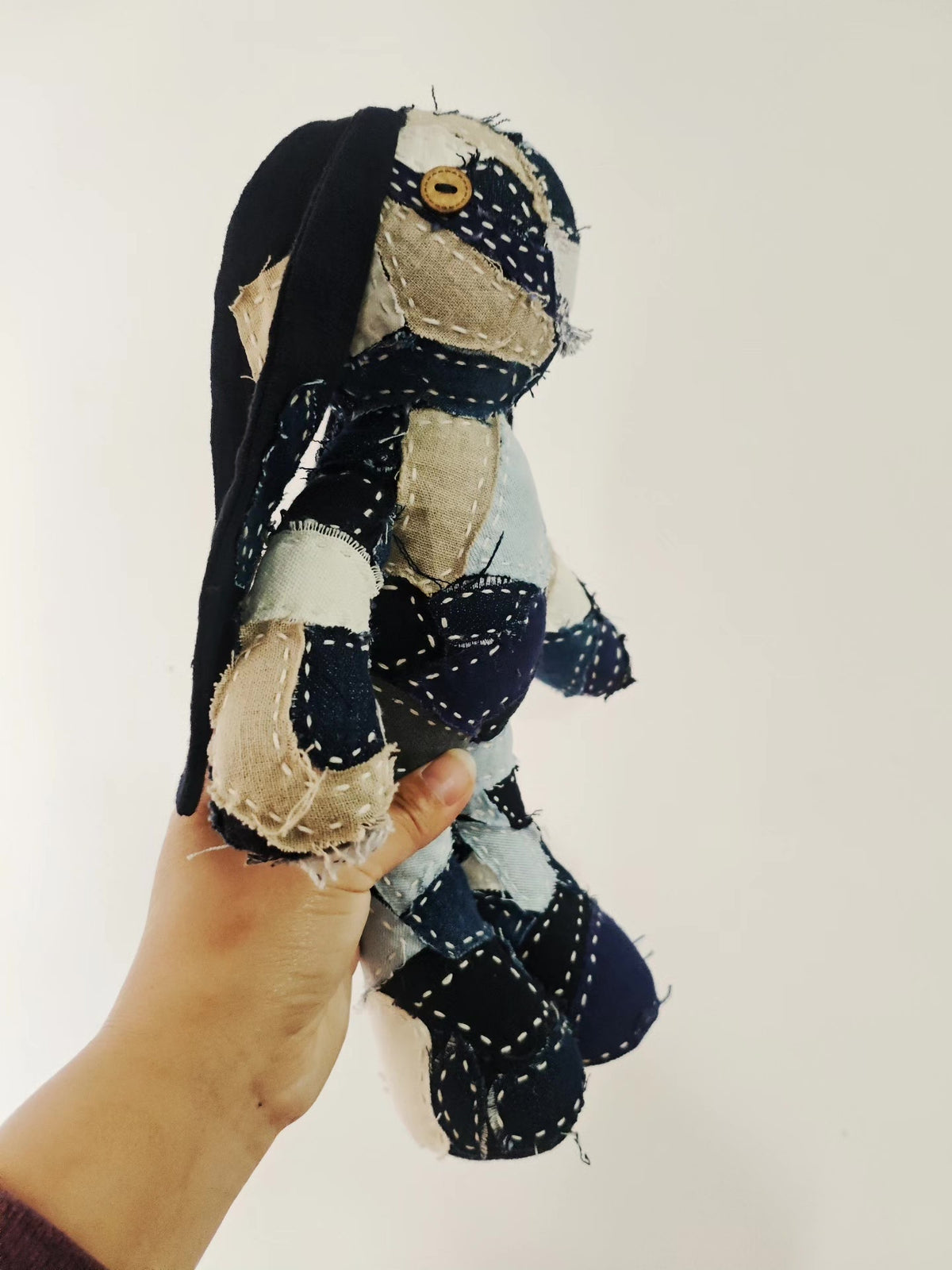 Portachiamvi a Coniglio Patchwork Fatto a Mano 30cm