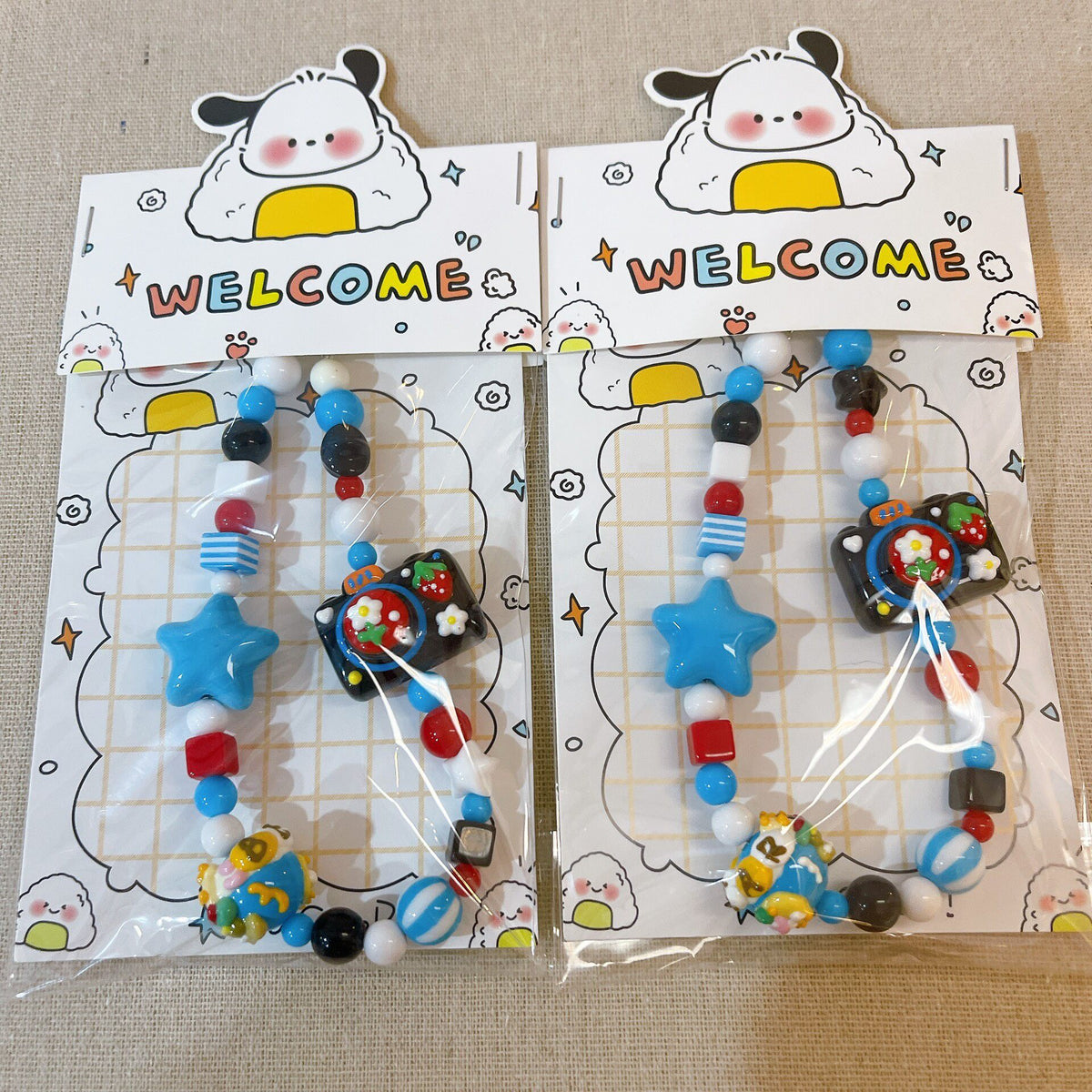 Cartoon Camera Beaded Phone Strap