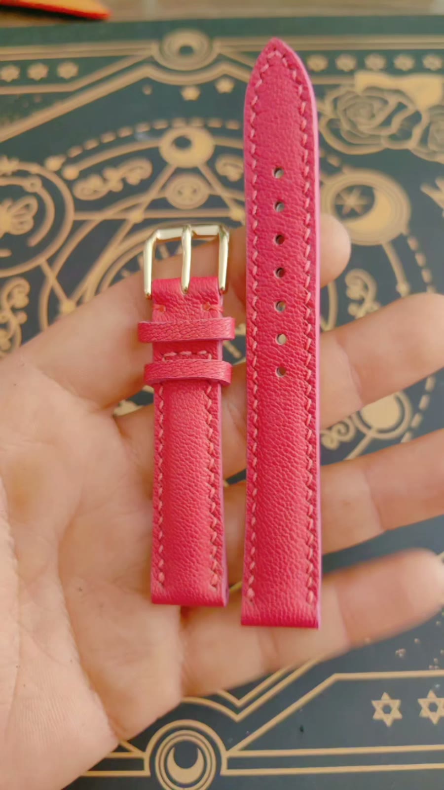 Red Leather Watch Strap Two Piece