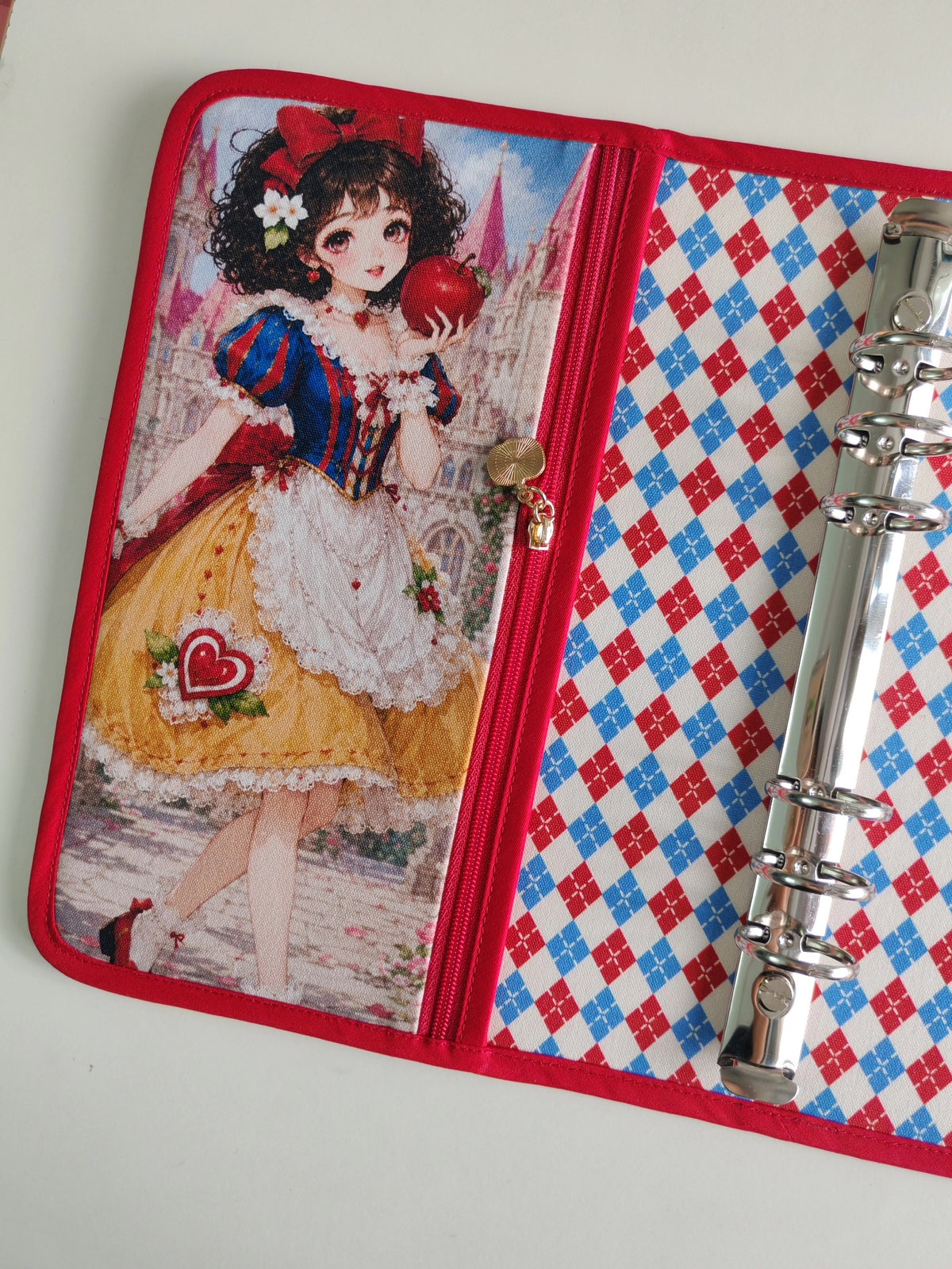 A5 Ringbuch aus Stoff mit sechs Ringen