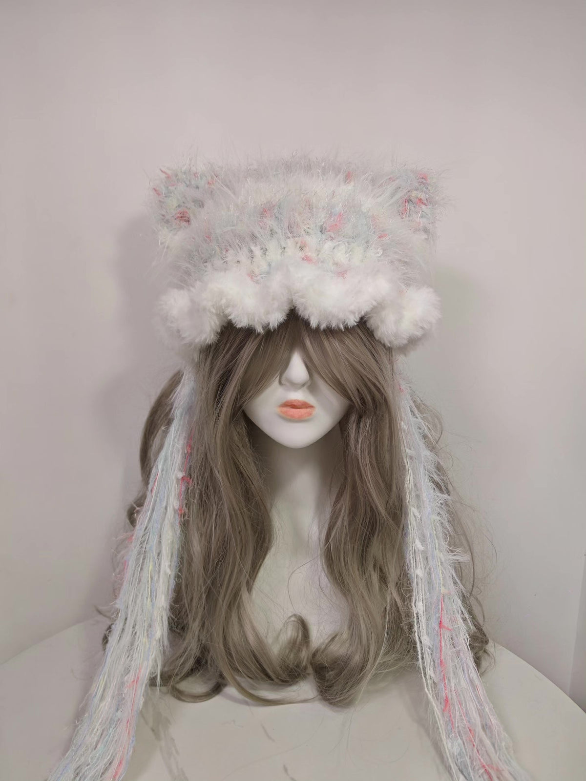 Handmade Cat Ear Hat Fluffy Yarn