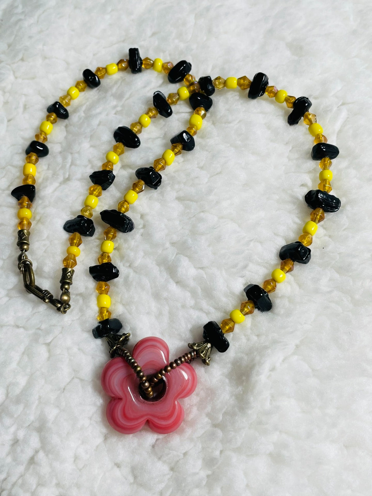 Perzikroze Glazen Bloemketting