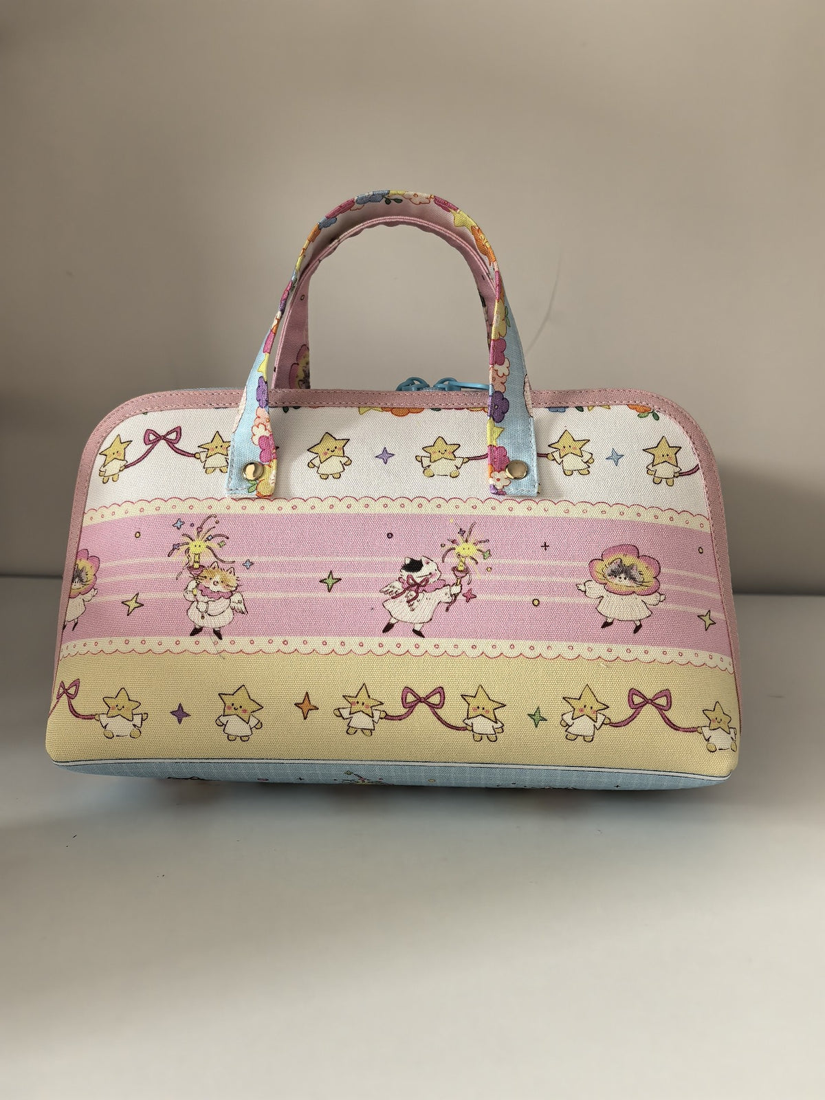 Woven Star Cat Print Handbag