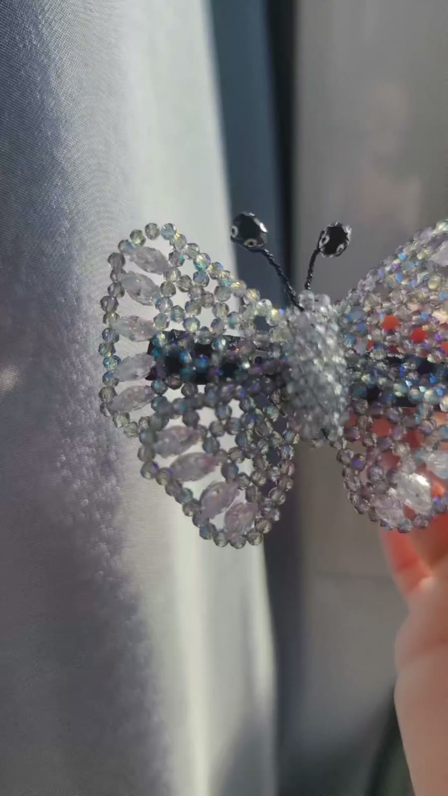 Crystal Butterfly Side Clip Hair Accessory