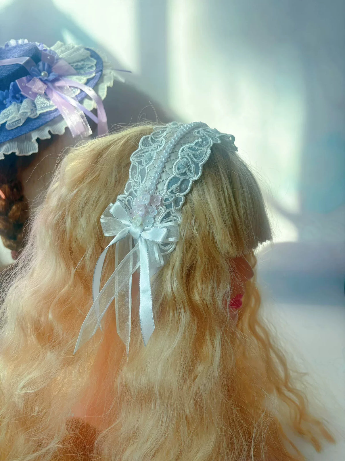 Mint Green Lace Lolita Handmade Headband