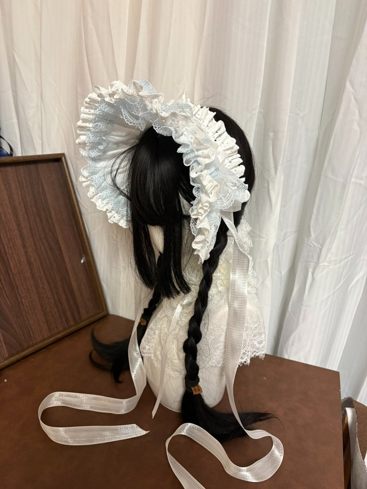 White Blue Lolita Bonnet Headband