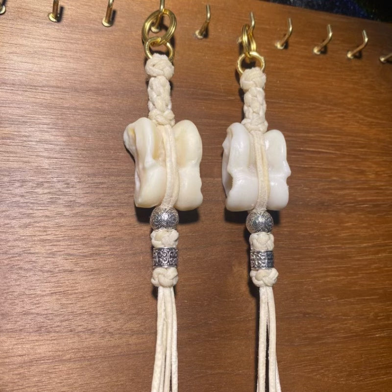 Handwoven Sheep Bone Leather Hanging Ornament