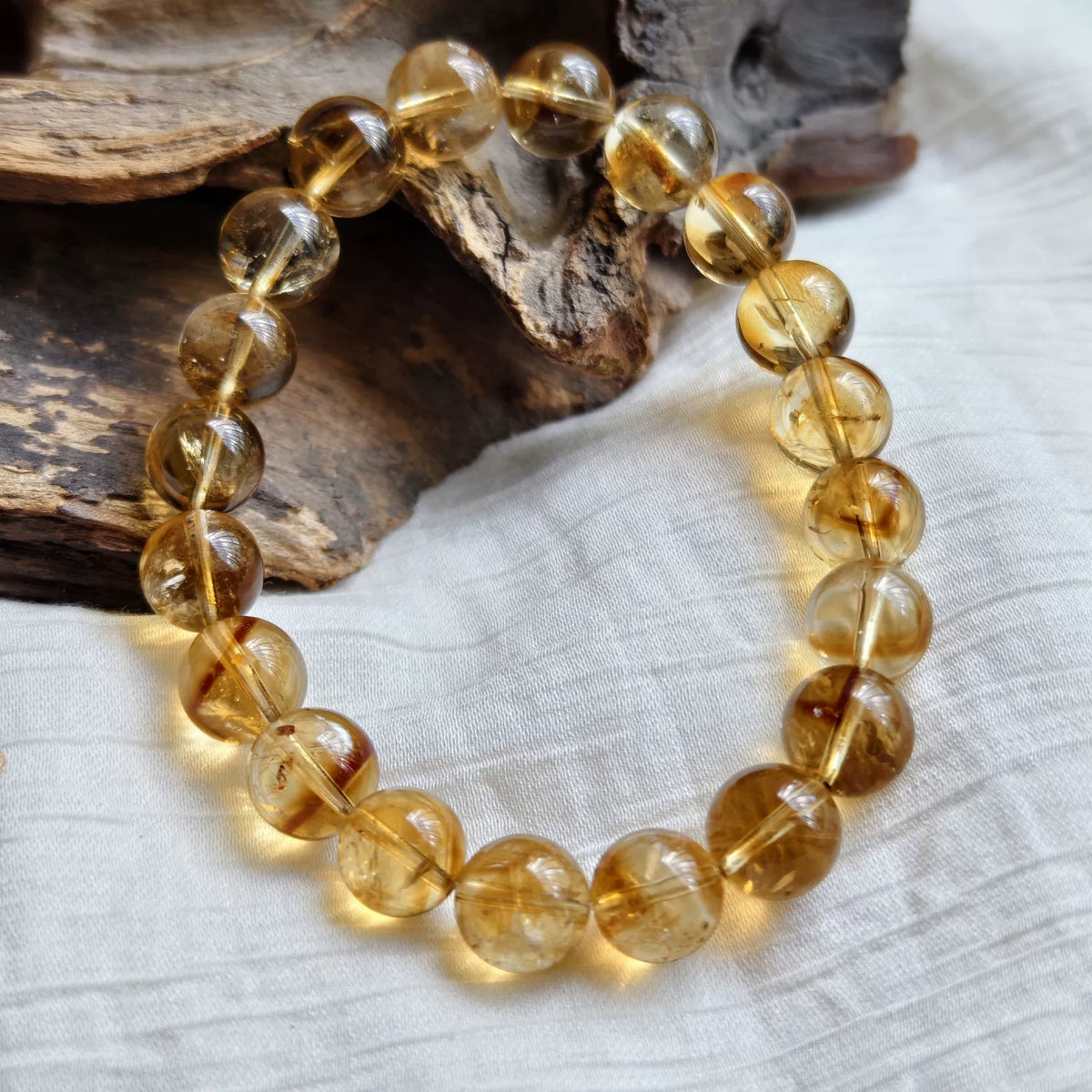 Natürliches Citrin-Perlenarmband 10,3mm